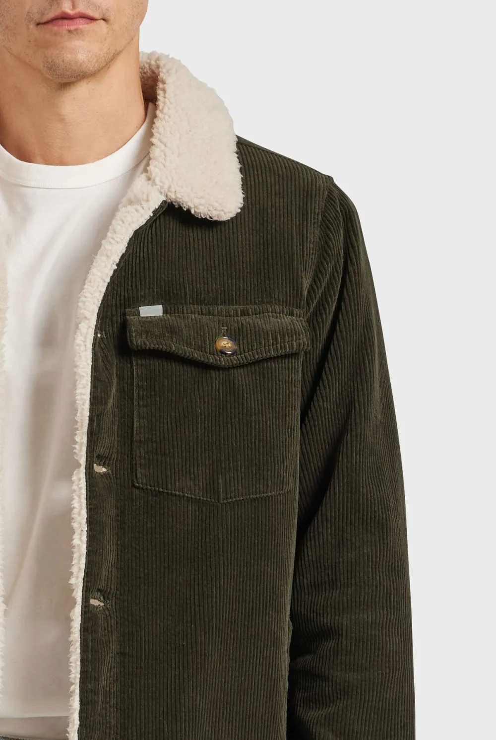 Forest Green Sherpa-lined Corduroy Jacket