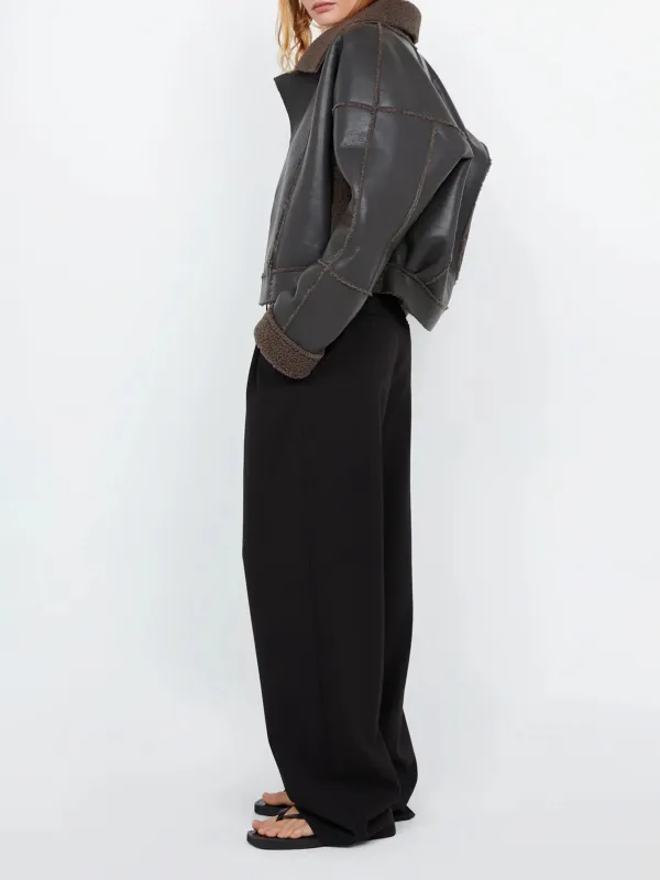 Casual Style Long Sleeve Outerwear Chocolate