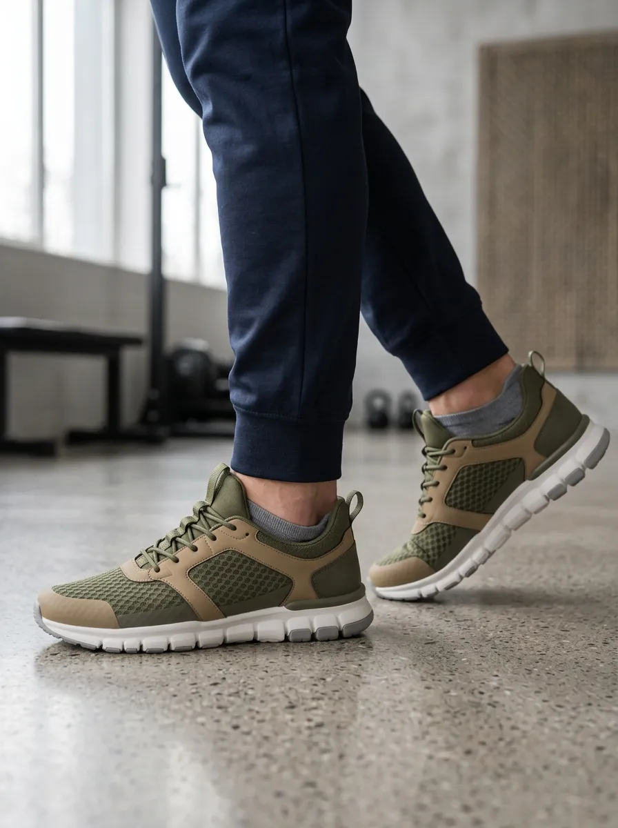 Men's Tempo Outdoor Fitness Mesh Printed Sneakers