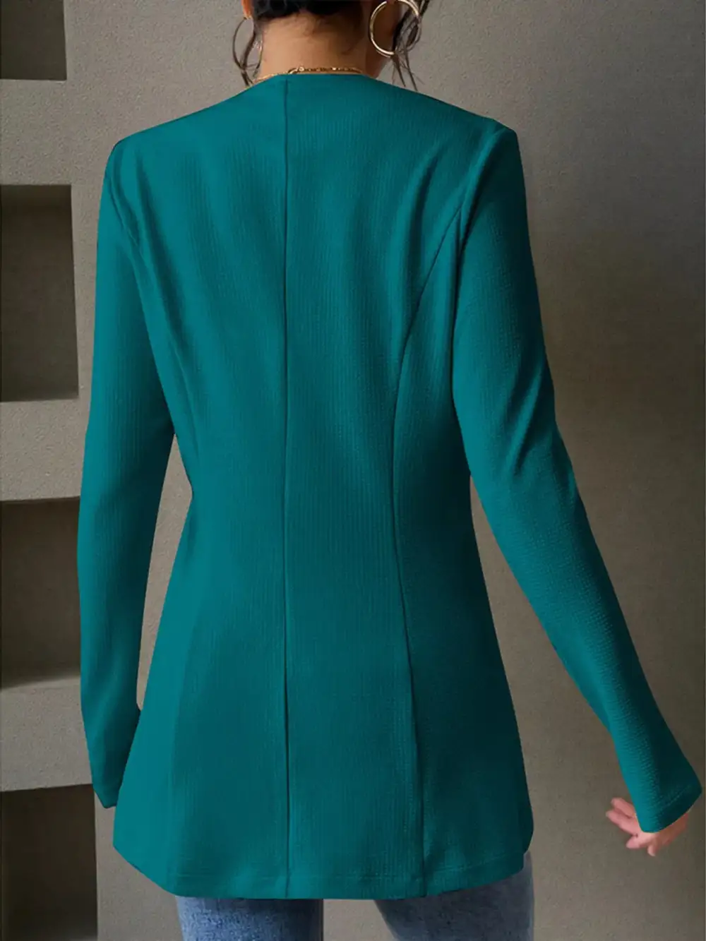 Classic Single-Button Long-Sleeve Blazer
