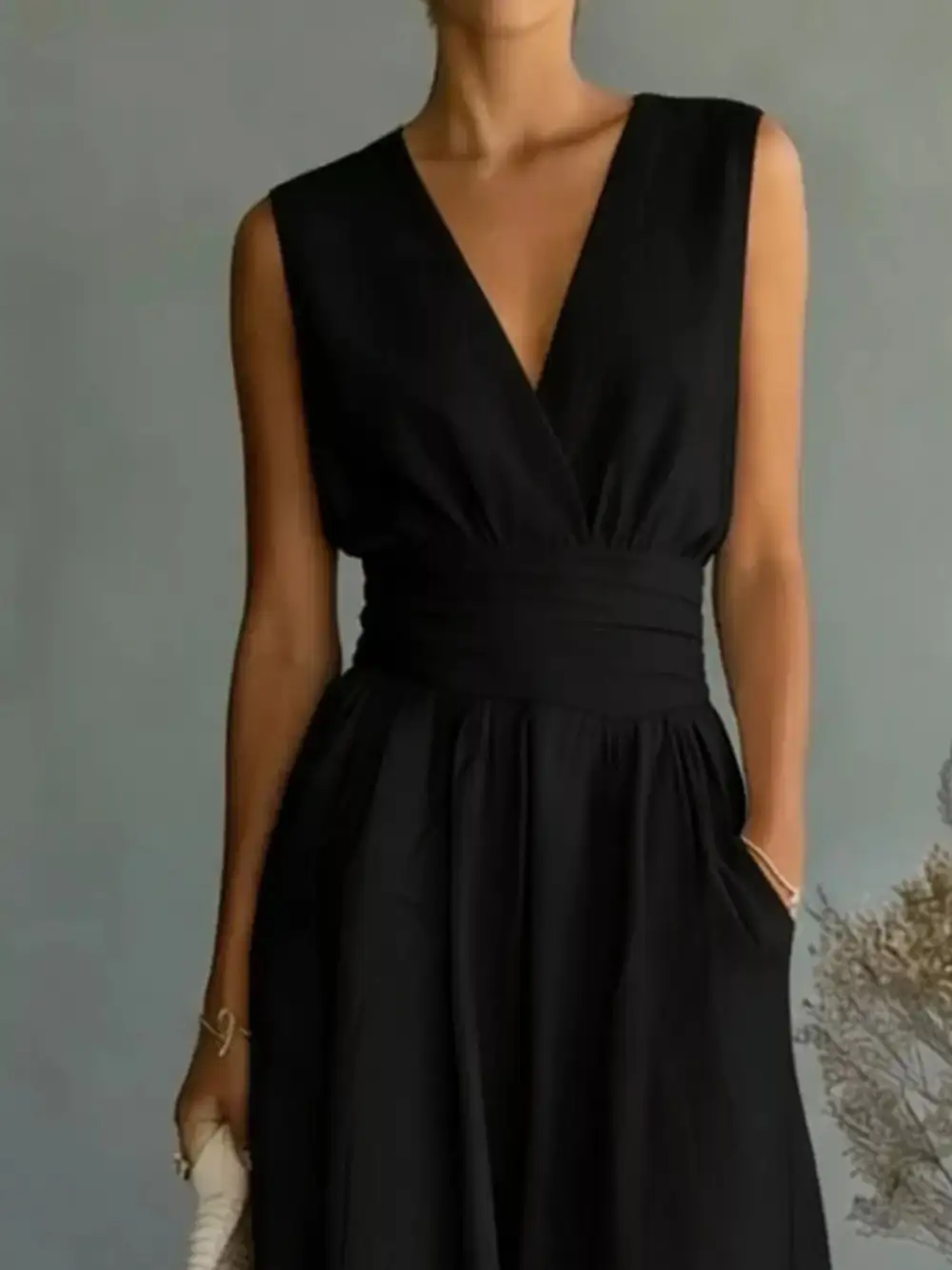 Casual Wide Leg Sleeveless Jumpsuit