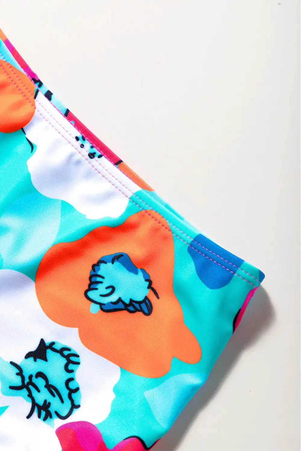 Floral Print High Bikini Bottom Swim Set