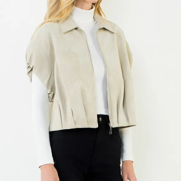 Gathered Sleeveless Jacket