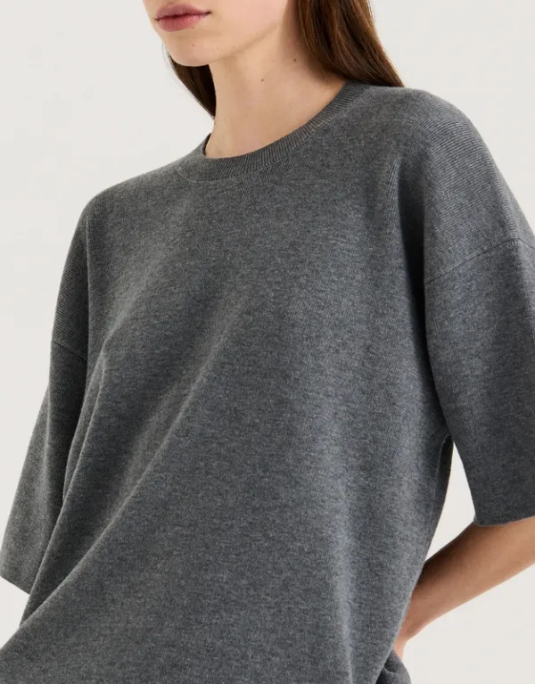 Charcoal Relaxed Knit T-Shirt