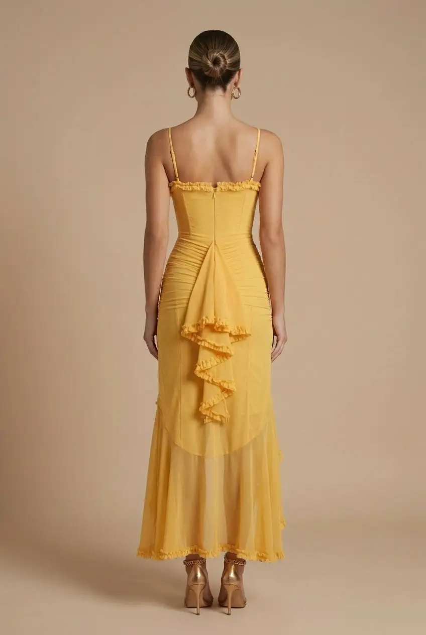 Bodycon Ruched Maxi Dress