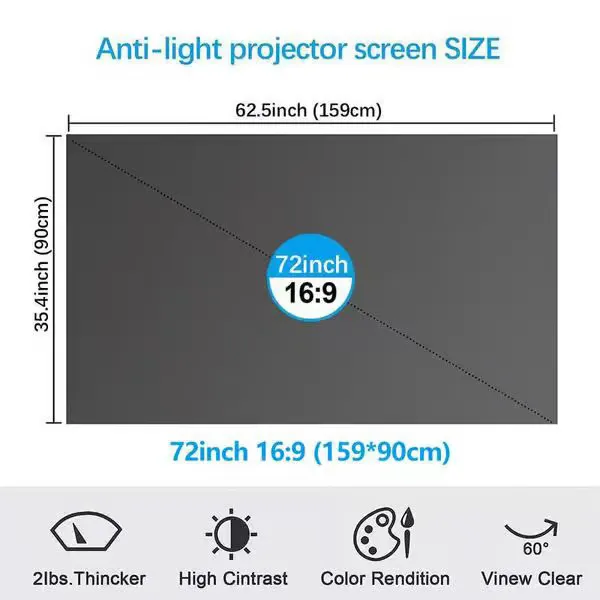 ⚡Hot Sales 49% OFF🔥Anti-Light Projector Screen (16:9)🎥✨