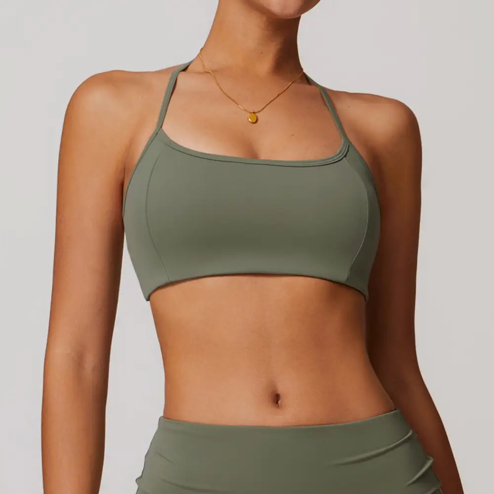 Halter-Neck Open-Back Yoga Bra