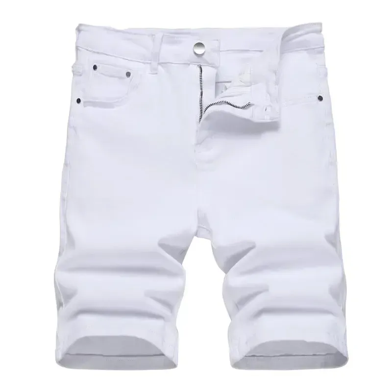 Men's Ripped Denim Shorts, Stretch, Distressed Street Style