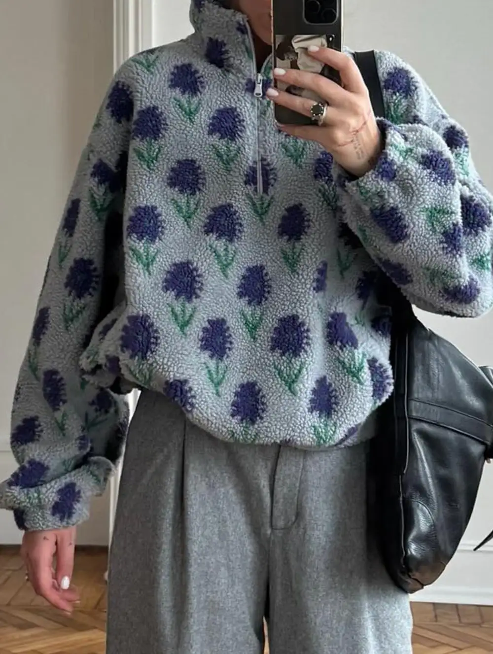 Stand Collar Long Sleeve Sweatshirt