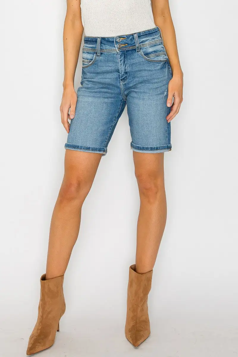 Everyday High Rise Stretch Denim Shorts