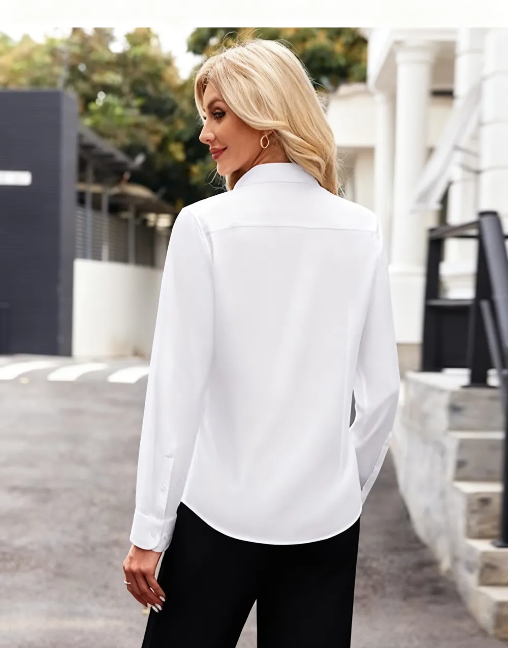 Wrinkle-Free Long Sleeve Blouse