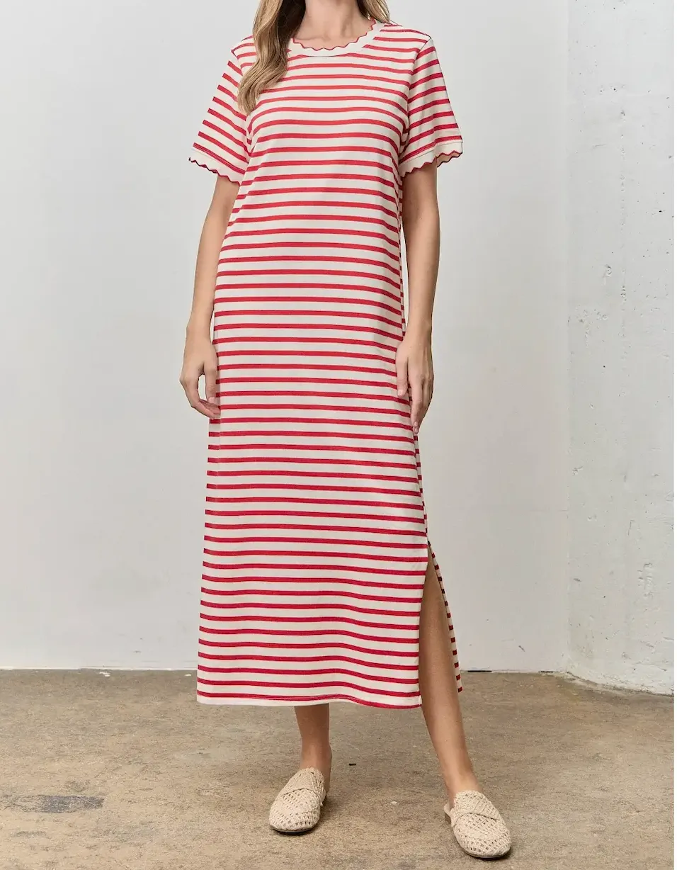 Striped T Shirt Midi Dress