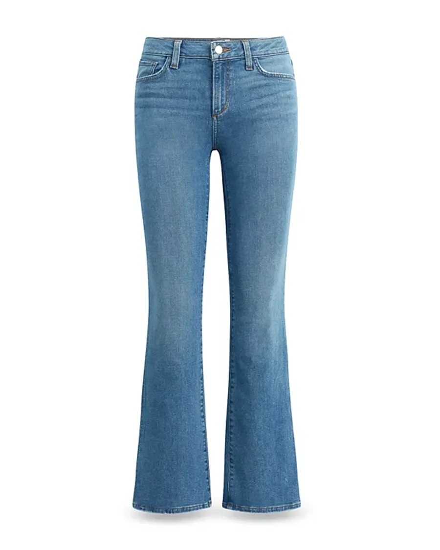 Blue Casual Style Mid Rise Bootcut Jeans