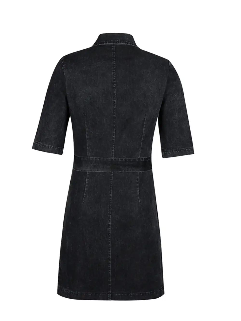 Comfort Fit Denim Zip Front Short Sleeve Dress