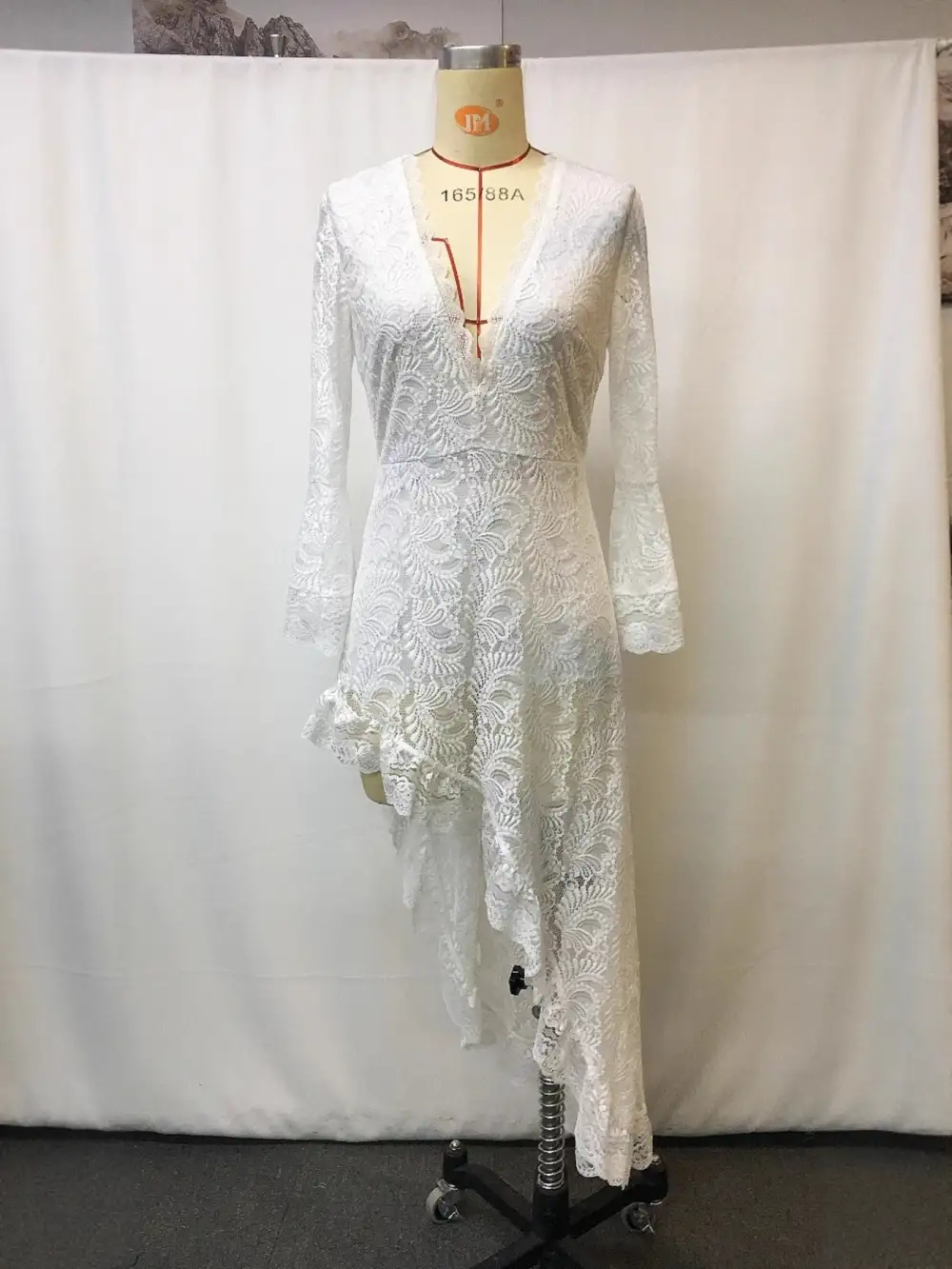 Lace V Neck Dress Casual