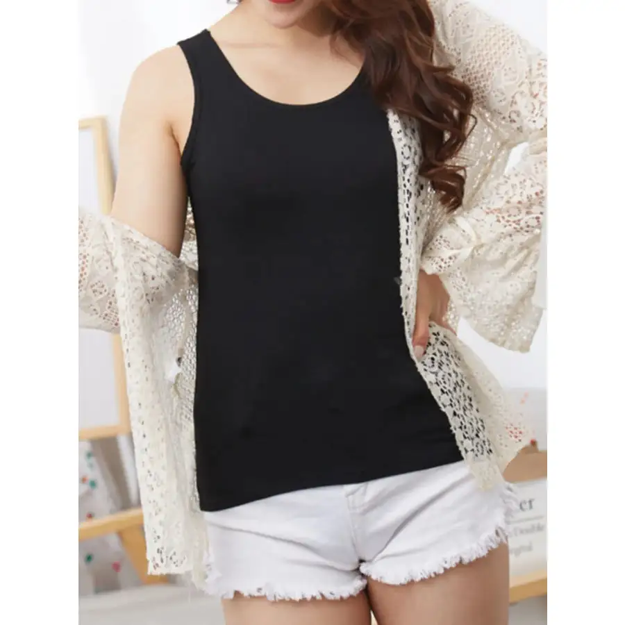 Full Size Scoop Neck Wide Strap Tank