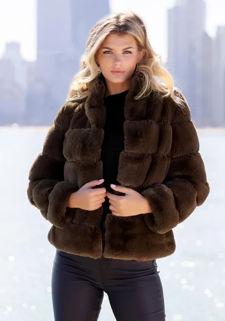 Chocolate Faux Fur Posh Jacket