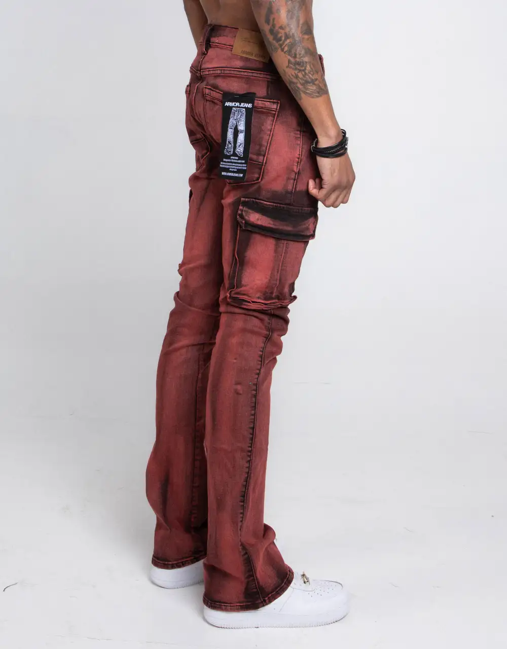 Wash Stacked Cargo Jeans