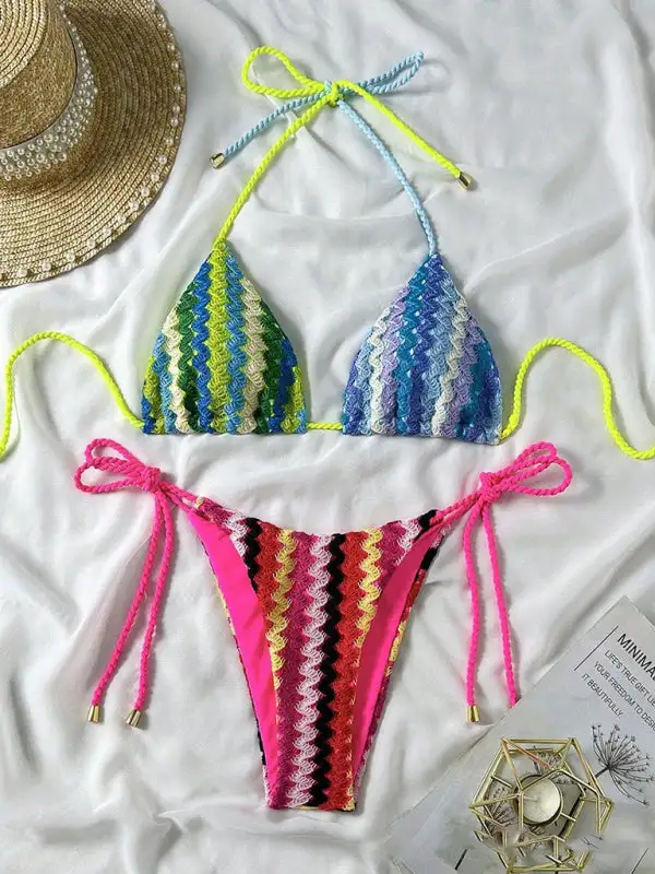 Knitted String Bikini Swim Set