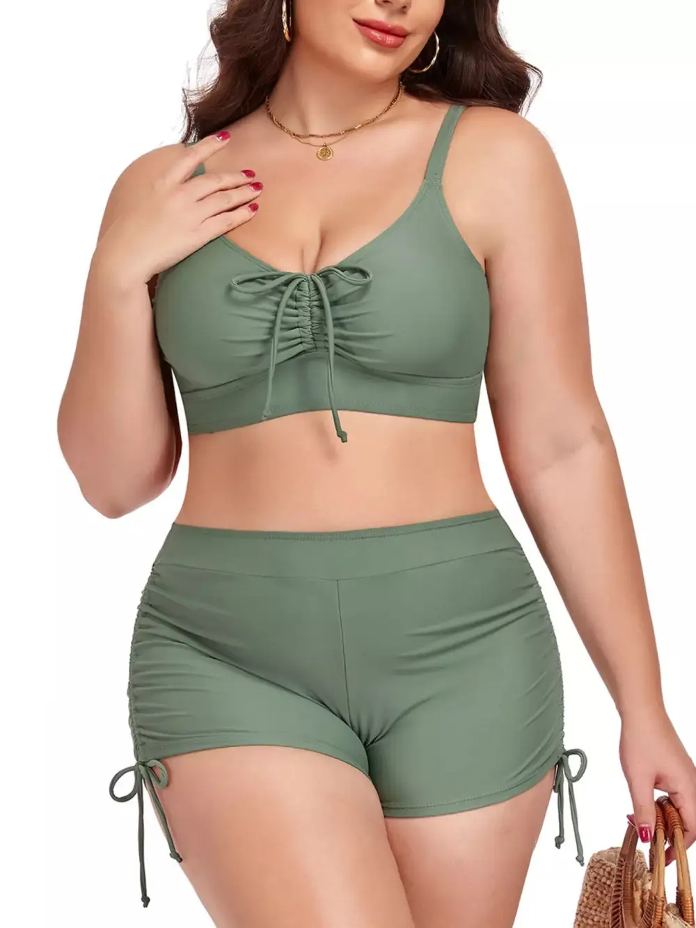 Ruched Two Piece Swim Set