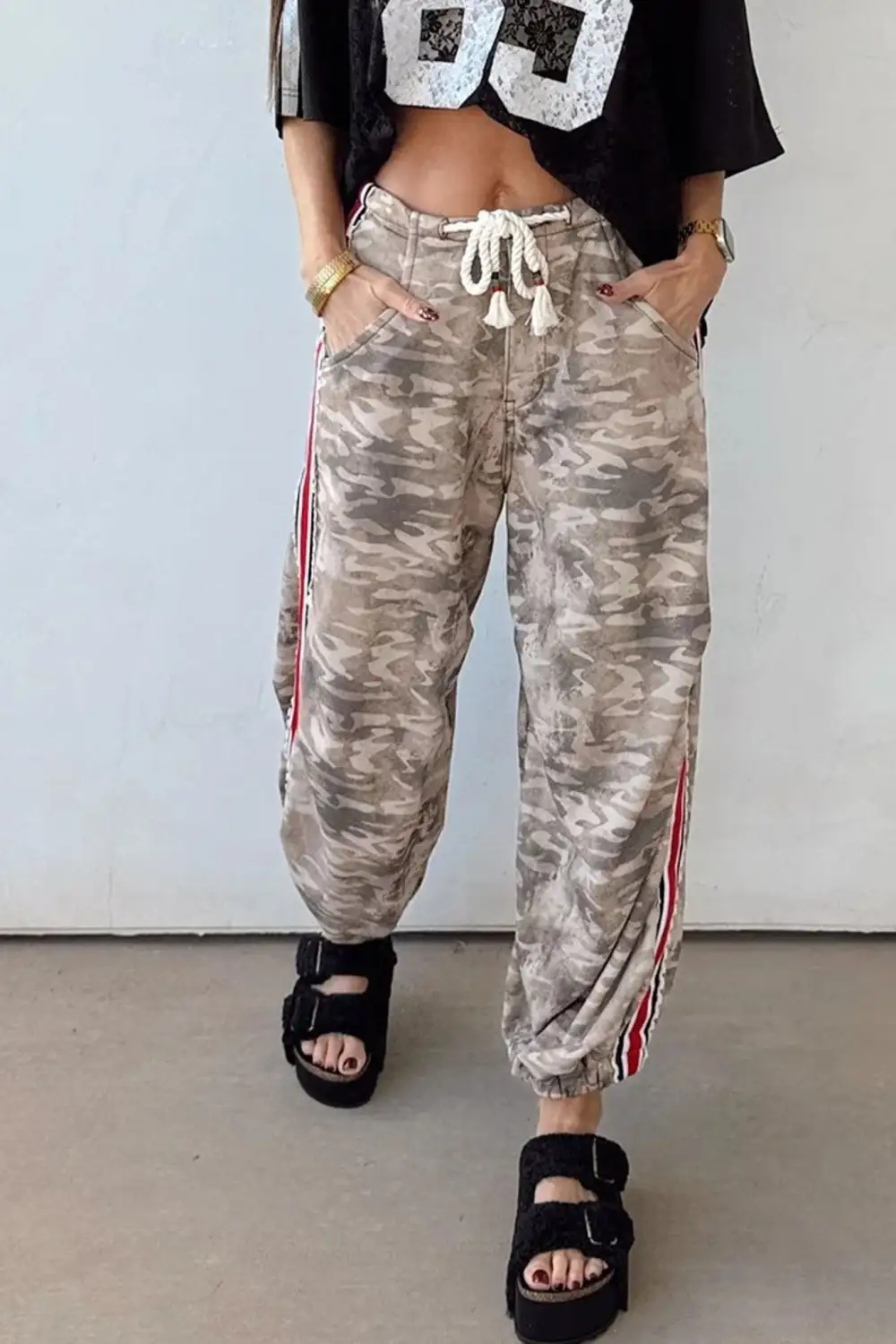 Active Striped Camo Print Pants