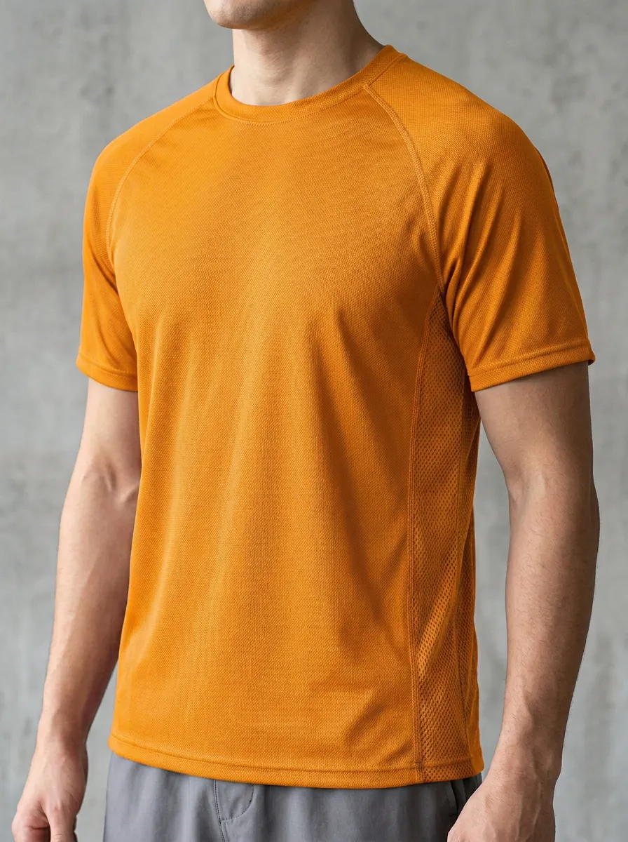 Men's Athletic Sports Performance Mesh Printed T-Shirt