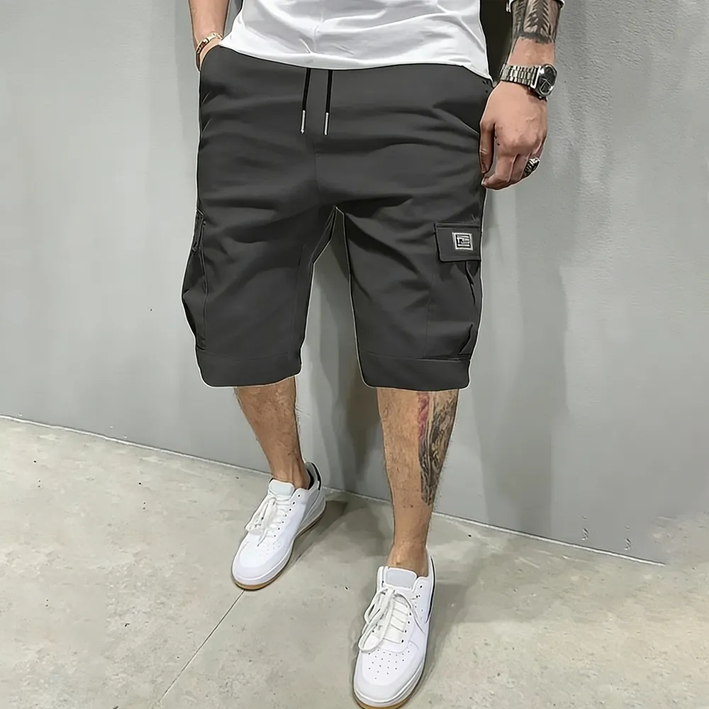 Men's Pockets Drawstring Cargo Shorts