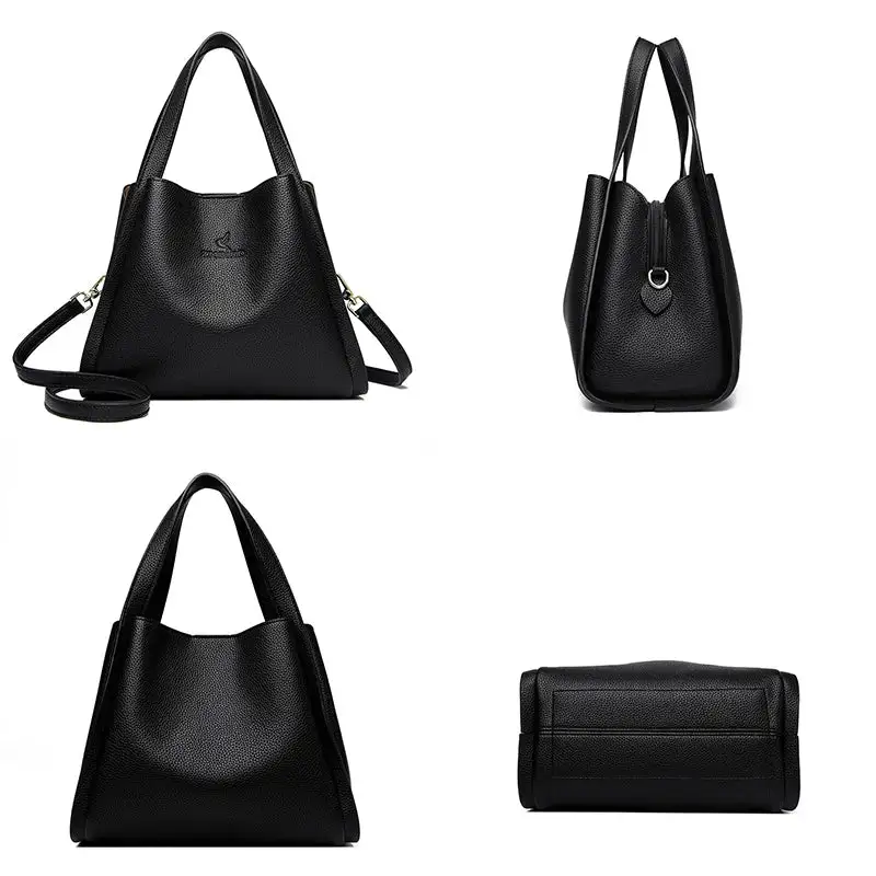 Versatile Soft Zip-Top Shoulder Bag