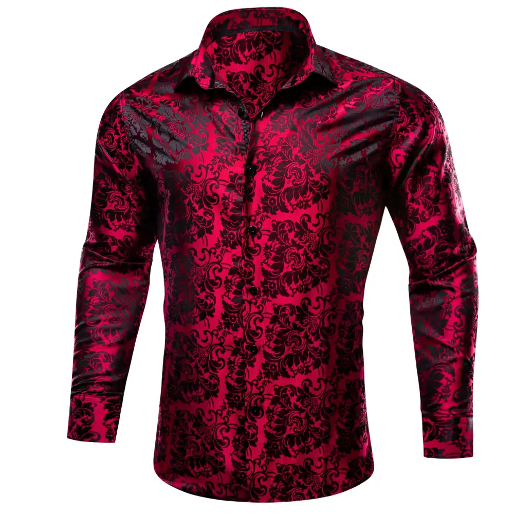 Classic Floral Long Sleeve Casual Dress Shirt