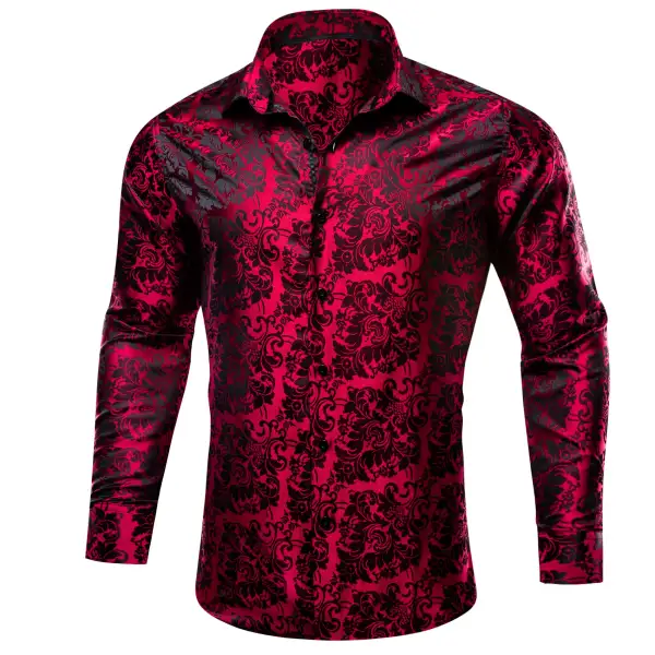Classic Floral Long Sleeve Casual Dress Shirt