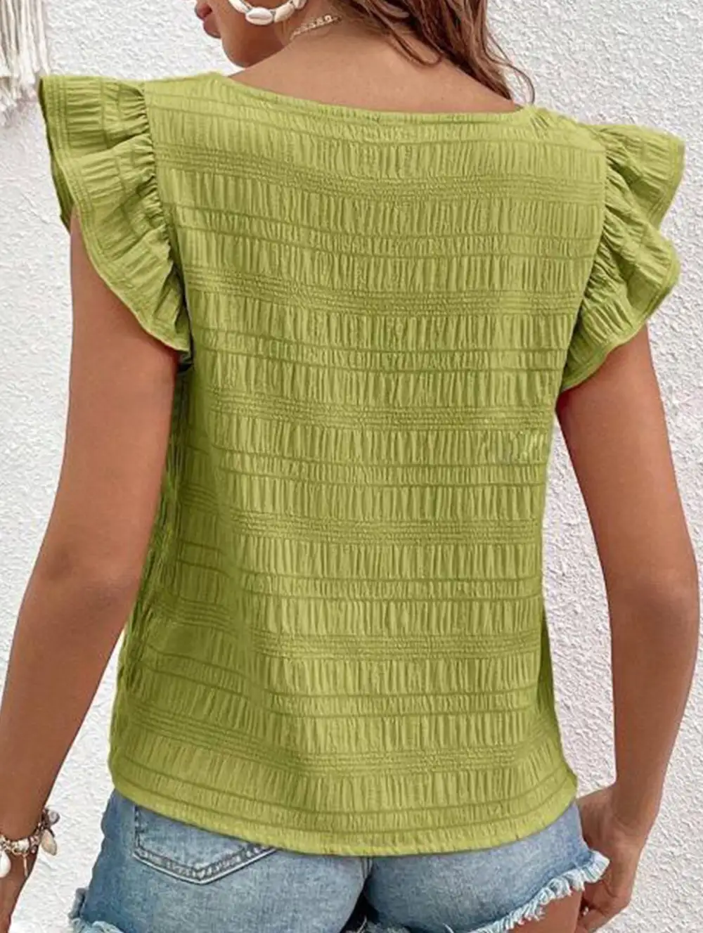 Square Neck Short Sleeves T Shirts Tee