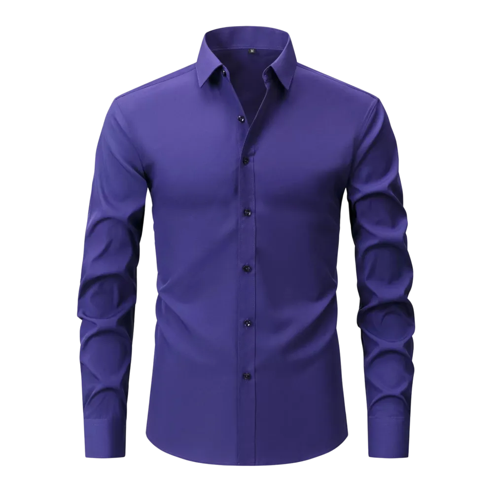 Four-Sided Elastic Natural Button Men'S Large Size Shirt Free Of Ironing And Anti-Wrinkle Business