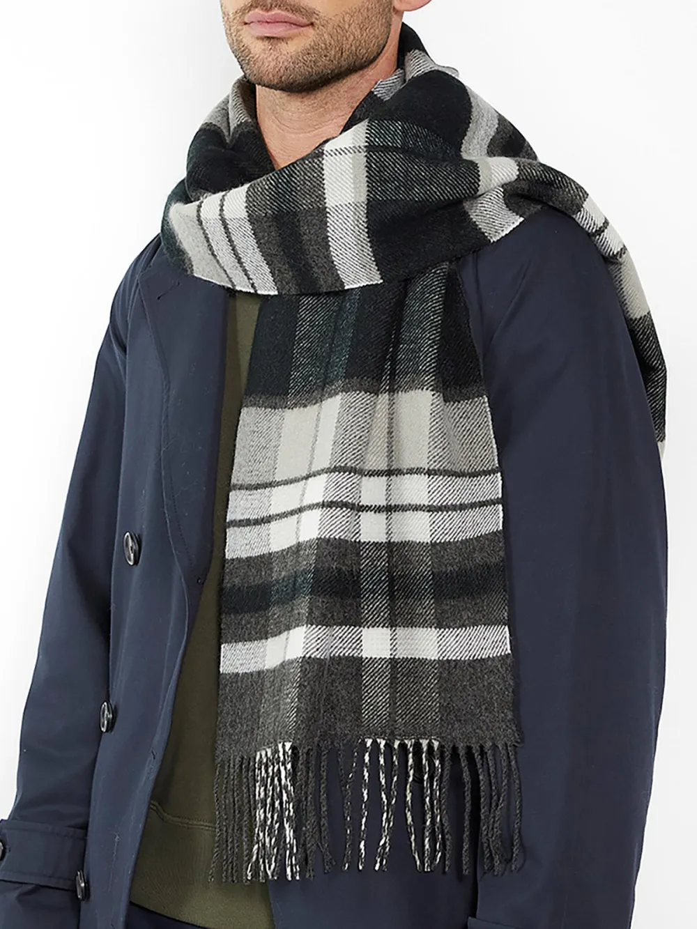 Men'S Vintage Checkered Thick Scarf