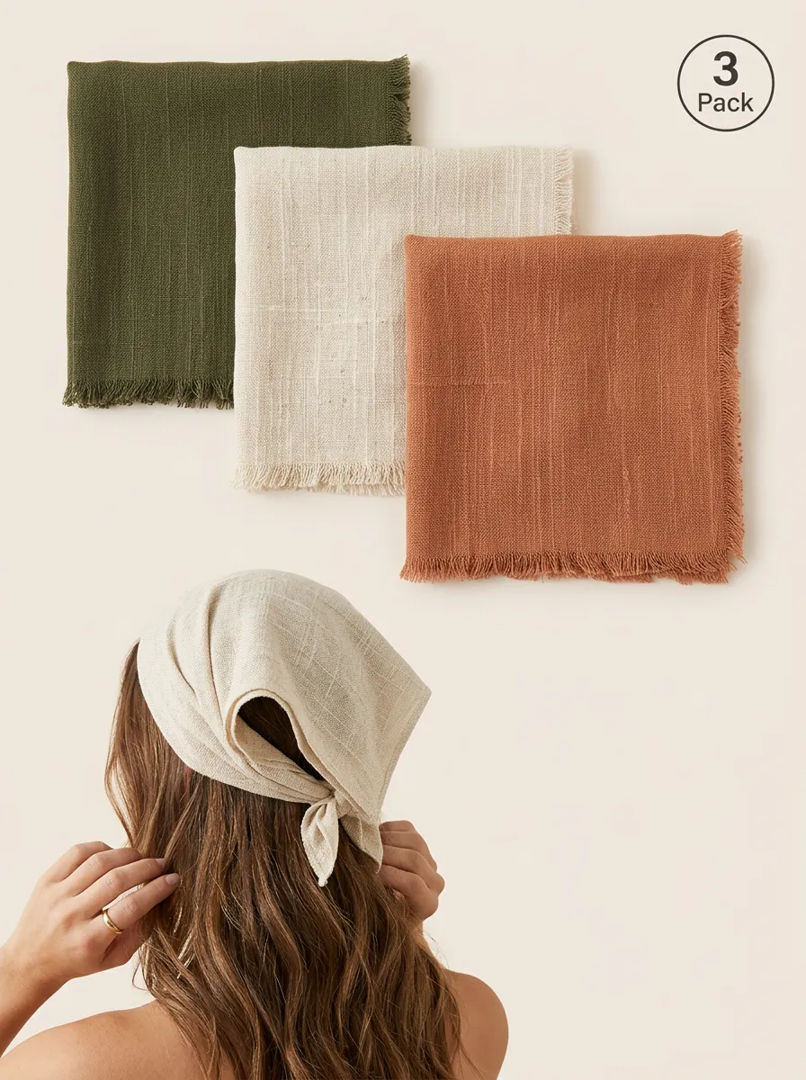 Cotton Bandana Headscarf Trio