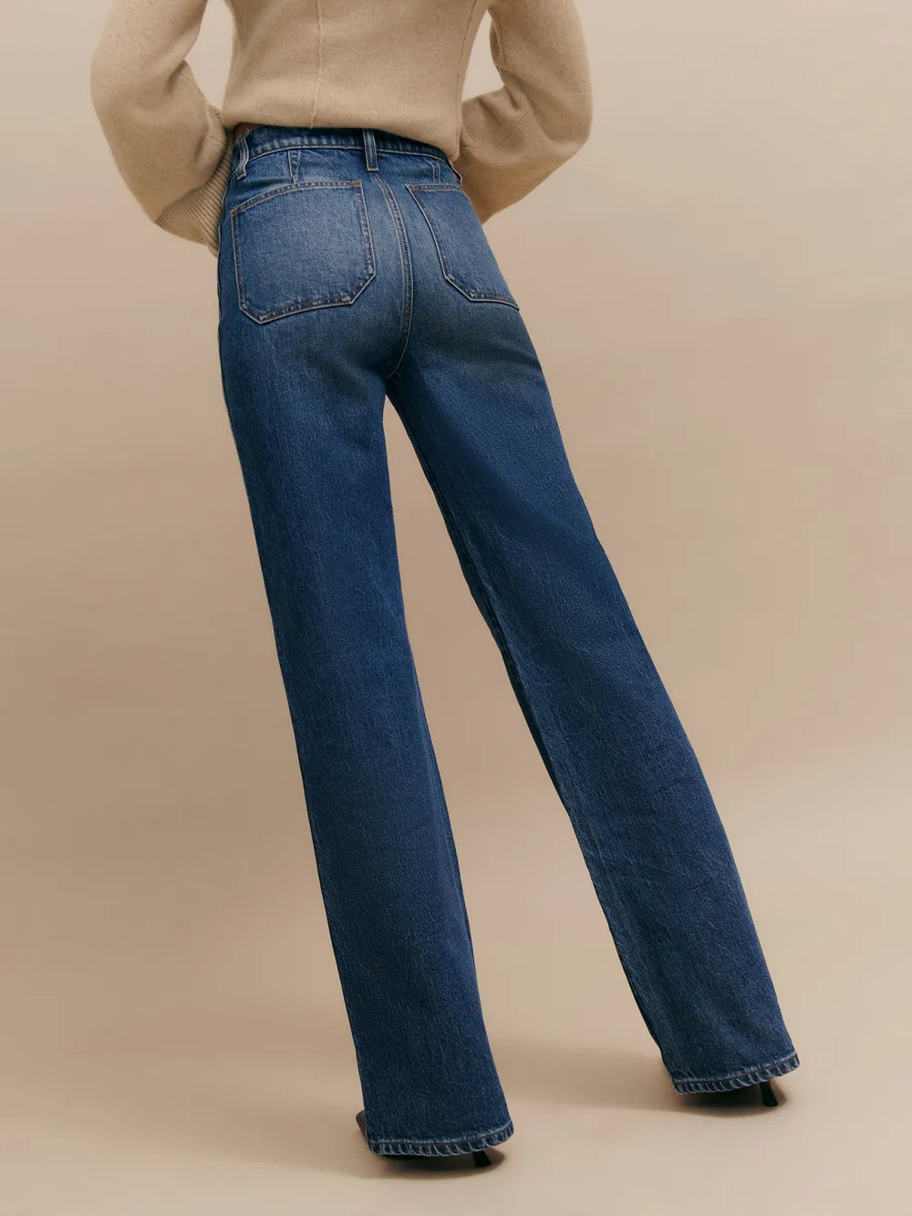 High Rise Flared Leg Denim Jeans