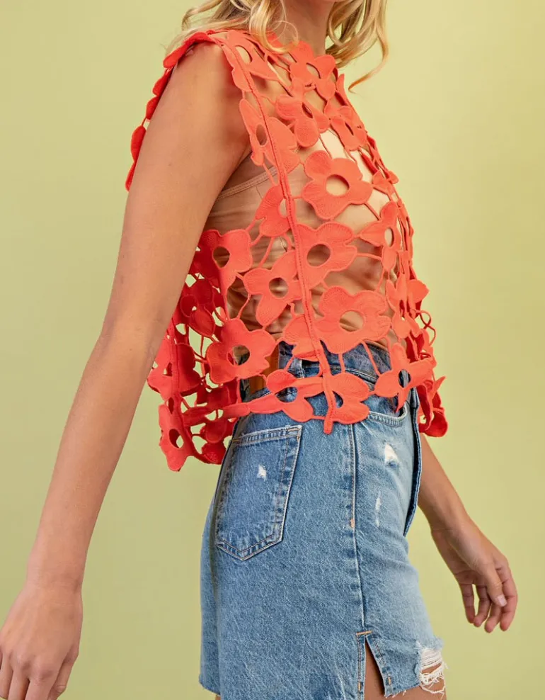 Playful Floral Lace Top