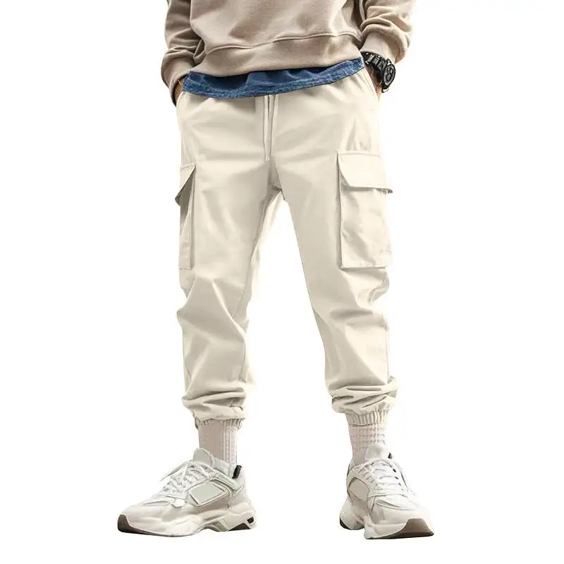 Men's Cargo Jogger Pants Waistband Pockets Leg Cargo Pants