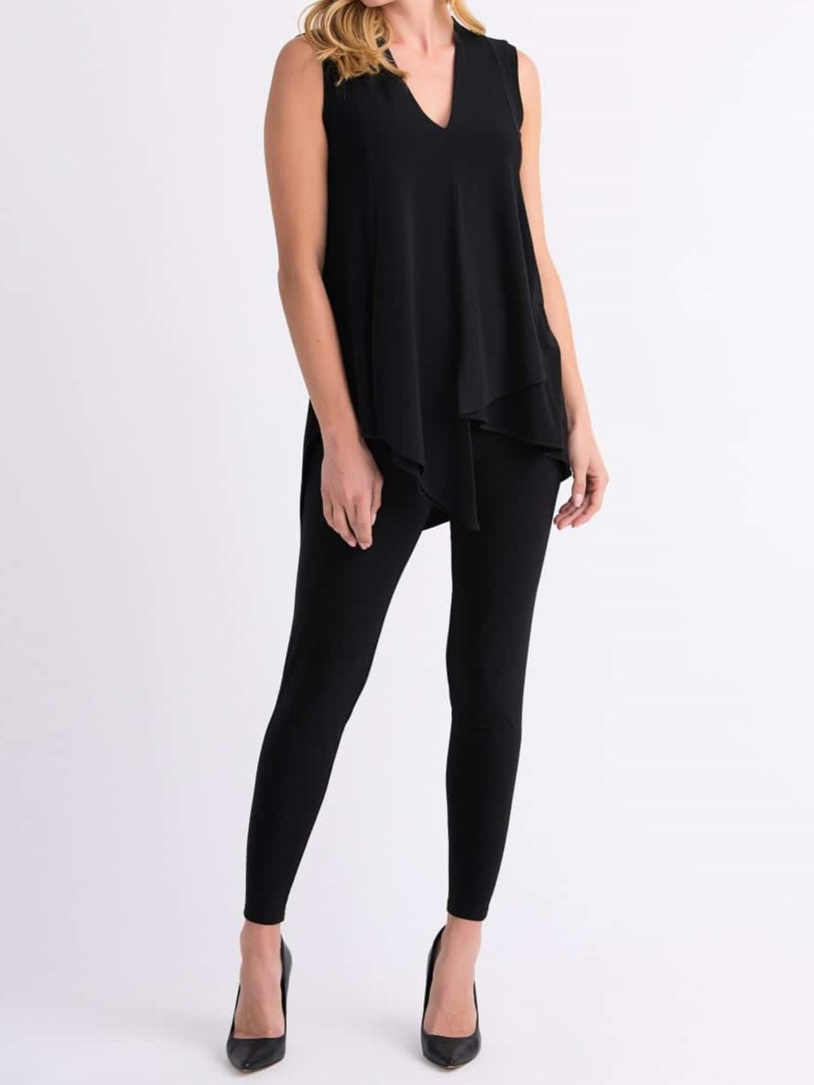 Black Sleeveless Asymmetric Top