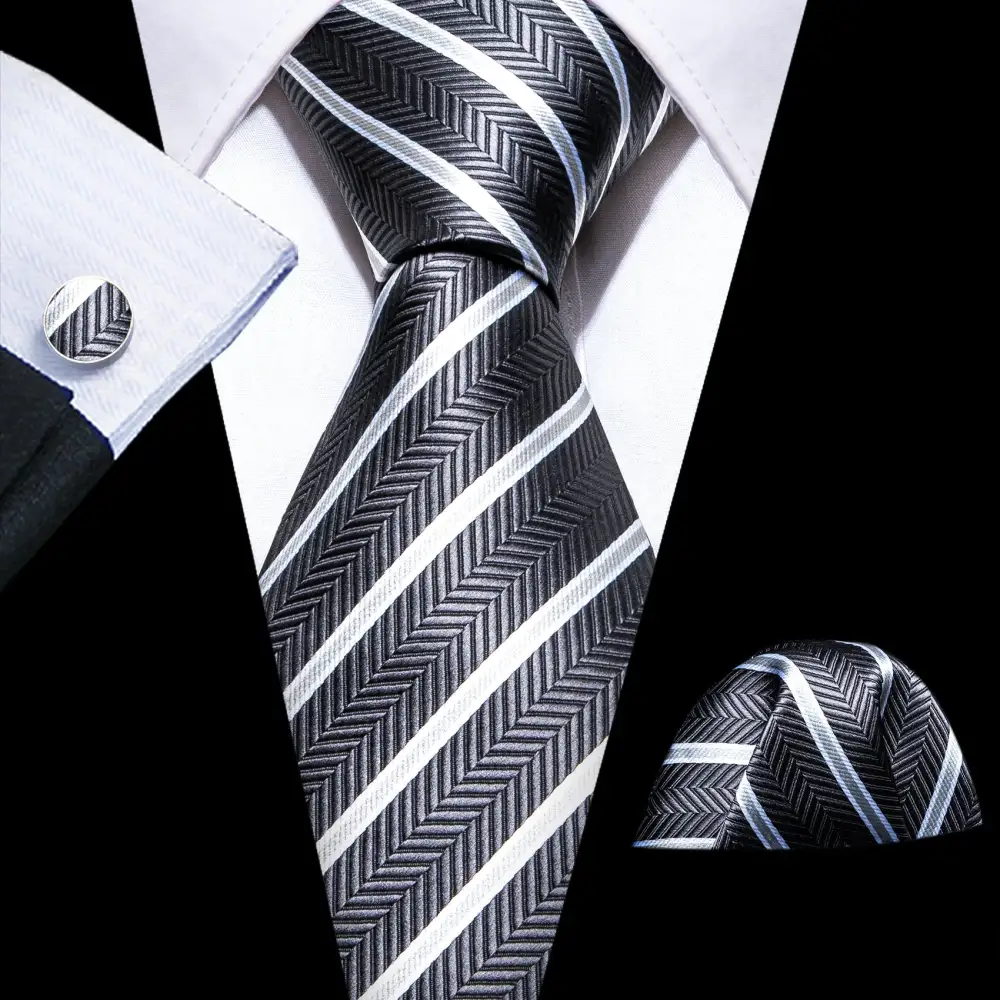Minimal Striped Necktie Set