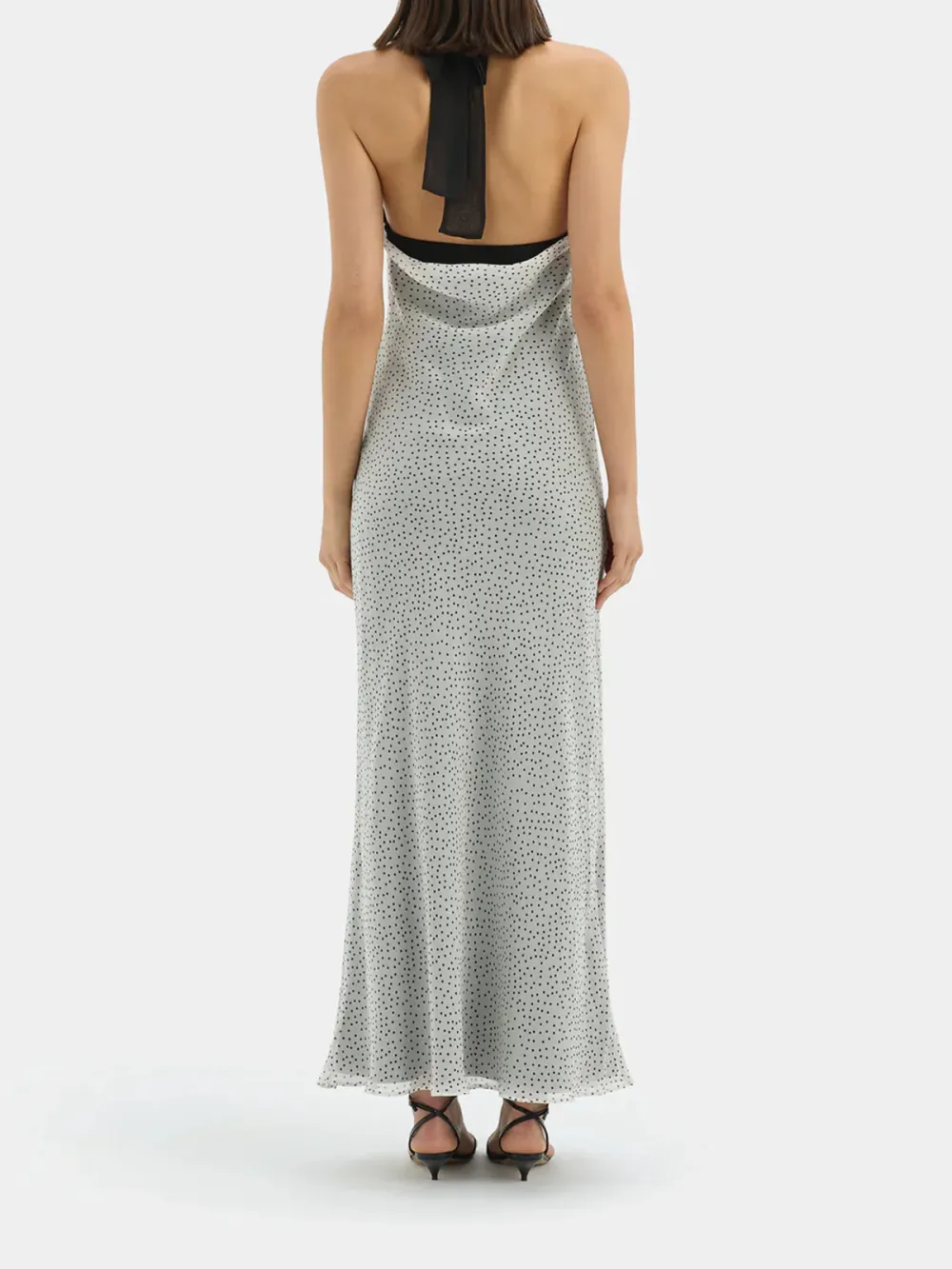 Adjustable Halter Neck Polka Maxi Dress