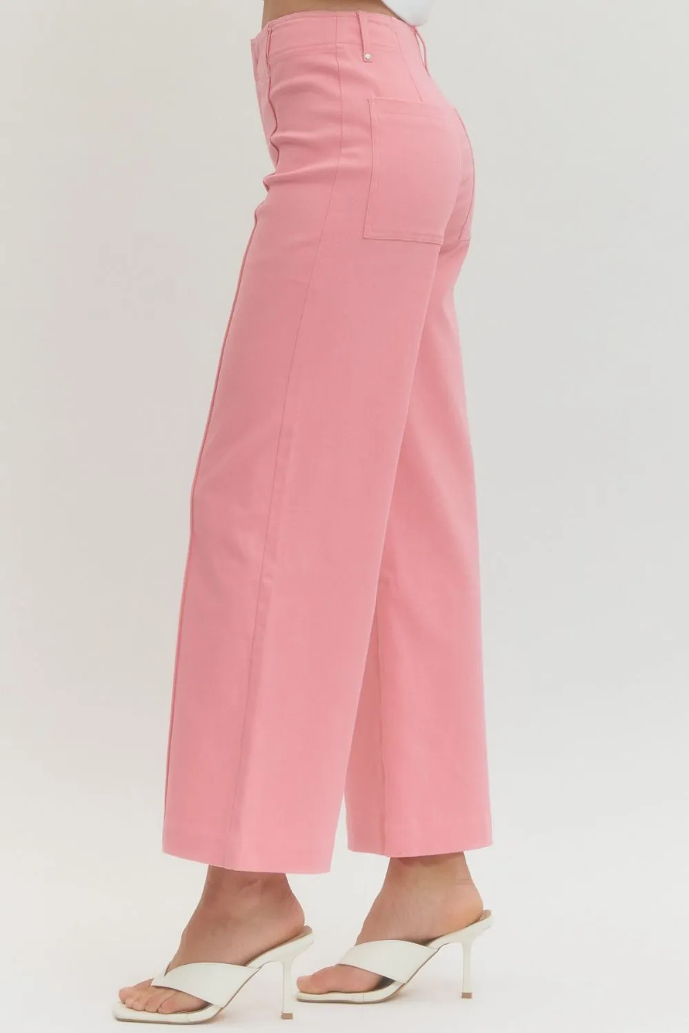 Woven Roomy Zip Casual Pants