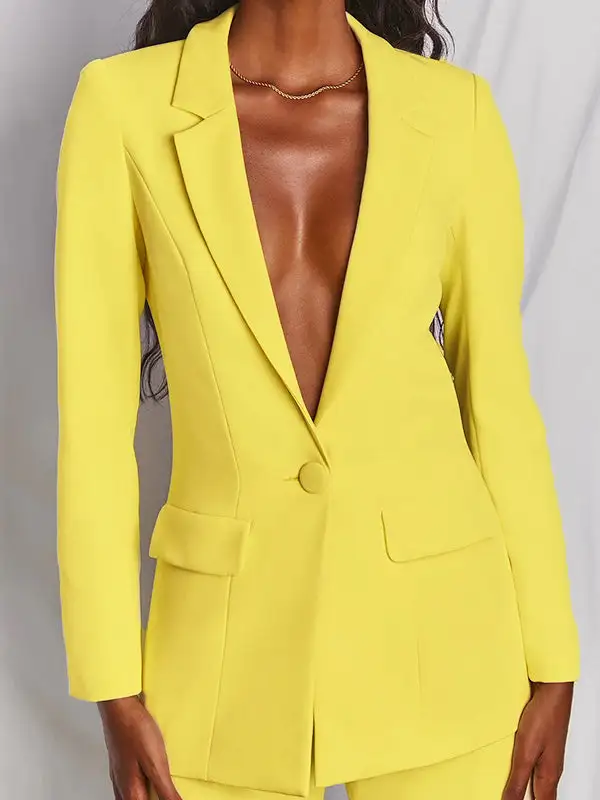Deep V-Neck Cardigan Pants Set