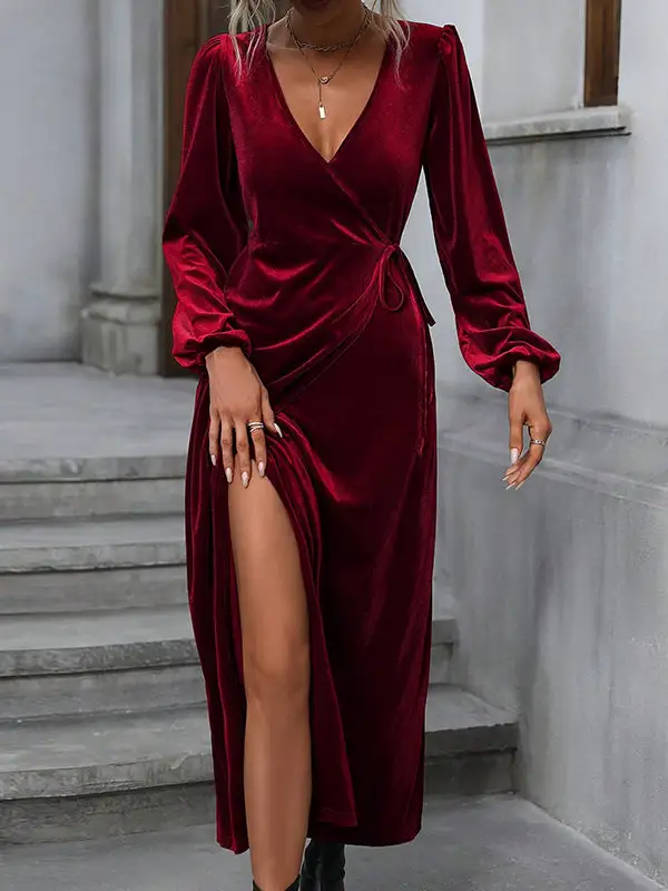 High Elasticity Neck Maxi Dress
