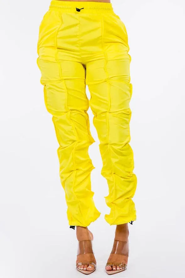 Ruched Cargo Jogger Pants High Waist Streetwear