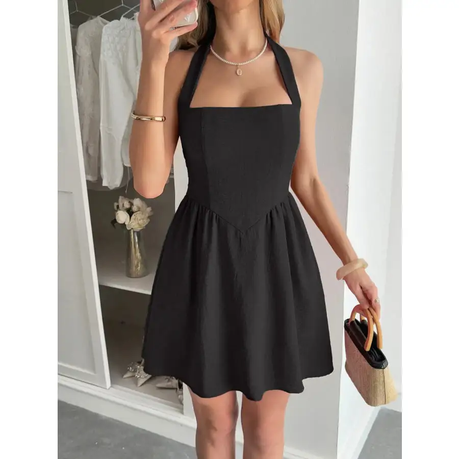 Halter Neck Summer Mini Dress