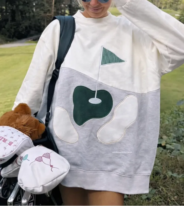 Fairway Golfing on the Mockneck Sweatshirt Cotton