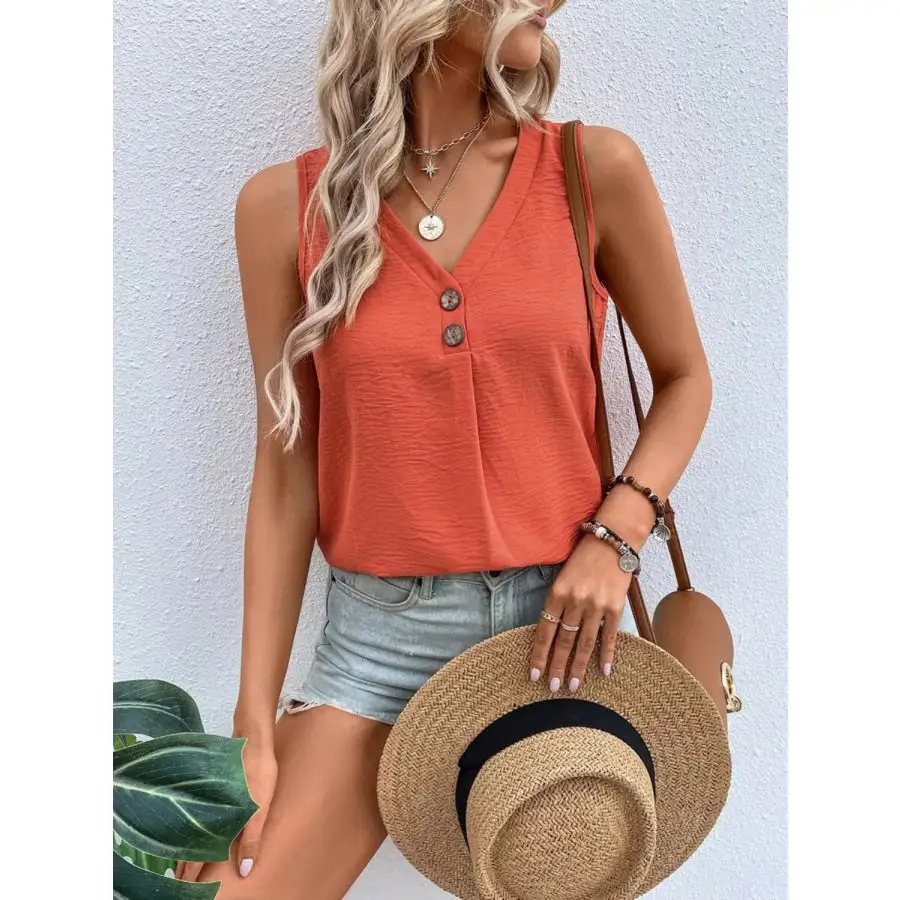 Solid Color V Neck Tank