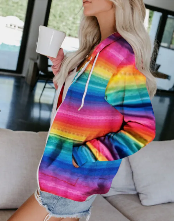 Hooded Zip Sweatshirt Coat Top