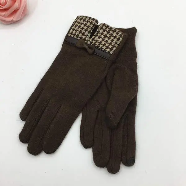Women'S Wool Cashmere Split Finger Thermal Gloves 17839818C