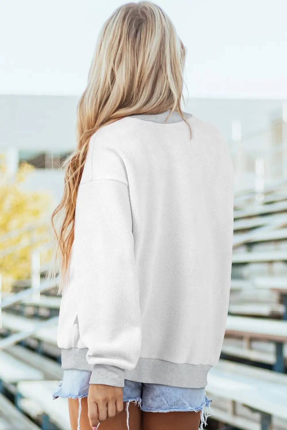 Comfy Relaxed Drop Shoulder Mock Neck Sweatshirt
